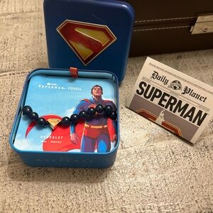 DC Comics Superman Men's Beaded Bracelet - Blue and Black Limited Edition